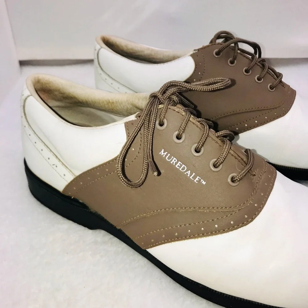 Muredale Leather Vintage Men’s Golf Saddle Shoes Cleats - Picture 5 of 15